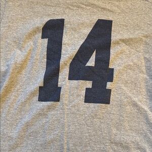 Brandy Melville, Gray T-Shirt with Navy Number 14, OS